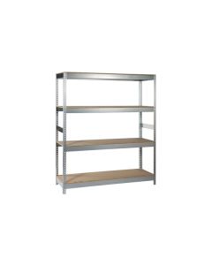 Estanteria metal galvanizado 4 estantes madera sin tornillos 190 x 150 x 60 cm