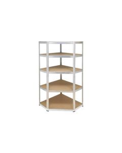 Estanteria metal galvanizado rincon 5 estantes madera sin tornillos 176 x 75 x 40 x 50 cm