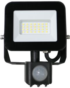 Proyector iluminacion 20w ip44 1800lm 6500k led sonedas metal negro plano sensor movimiento mk-020011015345