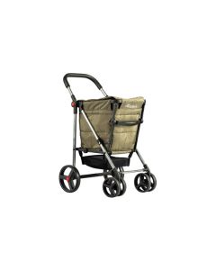 Carro compra 4 ruedas giratorias cesta gran capacidad plegable basket polar 4b kaki rolser