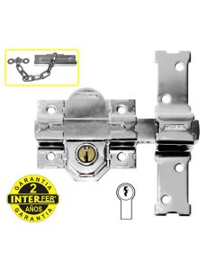 Cerrojo sobreponer con llave interior 31-b cilindro 50 mm. cromado