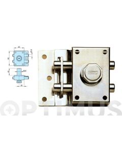 Cerrojo 16/0 con boton interior, cilindro ø 25x45mm niquel yale