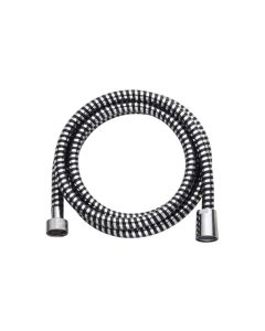 Flexo para ducha 175 cm pvc reforzado conectores de zinc y abs - negro y cromo