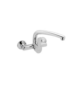 Grifo fregadero mural monomando caño horizontal cromo serie k8