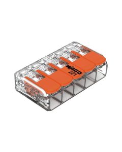Borna de conexion rapida 5 vias 4mm2 25 und. 221-415 wago