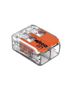 Borna de conexion rapida 2 vias 6mm2 50 und. 221-612 wago