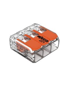 Borna de conexion rapida 3 vias 6mm2 30 und. 221-613 wago