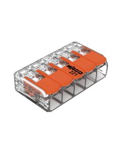 Borna de conexion rapida 5 vias 6mm2 15 und. 221-615 wago