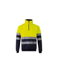 Sudadera alta visibilidad marino / amarillo fluor talla s
