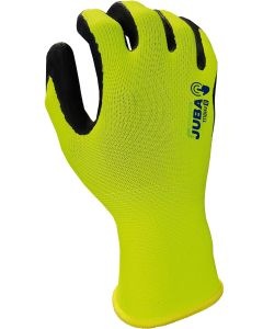 Guante poliester / elastano recubierto nitrilo foam amarillo fluor talla 8