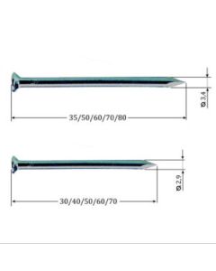 Puntas acero 3,4 x 80 mm 1kg