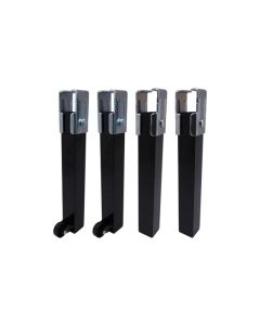 Patas somier cuadrada con ruedas (juego 4 piezas) 250x30x30 mm negras