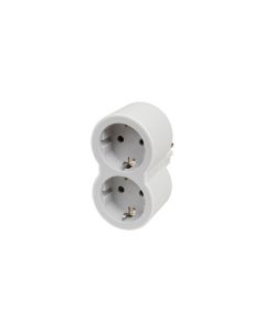 Adaptador frontal doble 10/16a entrada horizontal blanco/gris