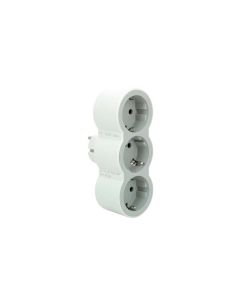 Adaptador frontal triple 10/16a entrada vertical blanco/gris