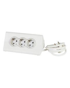 Base multiple con soporte tablet 1,5m 3 tomas + usb a blanco