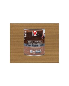 Barniz interior al agua ultra resistente satinado 750 ml roble oscuro v33