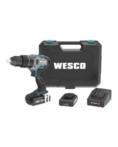 Taladro percutor bateria 2.0 ah 18v wesco 60nm con cargador wesco