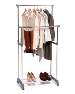 Perchero doble con ruedas 75 x 42 x 98-165 cm