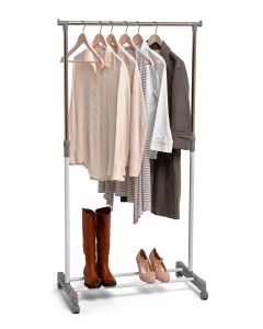 Perchero con ruedas 75 x 42 x 98-165 cm gris domopak