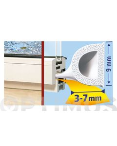 Burlete caucho perfil d blanco 6 m x 9 mm tesamoll tesa moll
