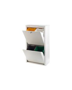 Contenedor basura ecologico metalico 4 departamentos blanco don hierro