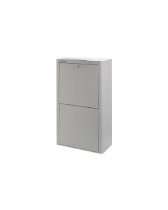 Contenedor basura ecologico metalico 4 departamentos gris don hierro