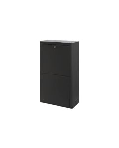 Contenedor basura ecologico metalico 4 departamentos negro don hierro