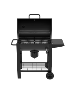 Barbacoa carbon barril con mesa auxiliar 116 x 58 x 118 cm natuur