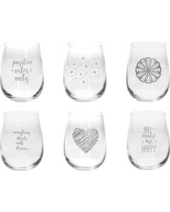 Vasos decorados surtidos set 6 uds plata
