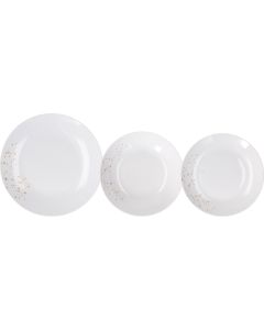 Vajilla procelana decorada 18 piezas estrellas oro