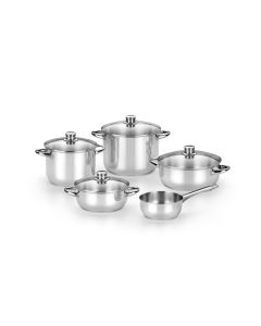 Bateria inox optima tapa cristal 5 piezas