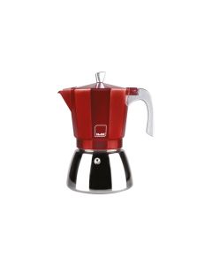 Cafetera acero + aluminio induccion elba 9 tazas rojo ibili
