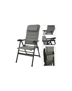 Silla camping plegable gris 76 x 57 x 118 cm import