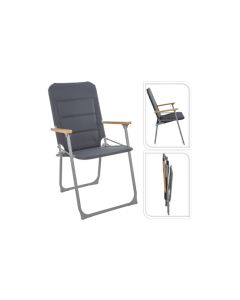 Silla camping plegable gris 62 x 55 x 92 cm import