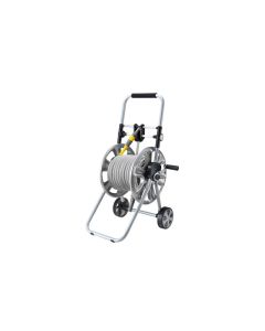 Carro portamanguera metalico manguera de 20 m y accesorios ironside garden