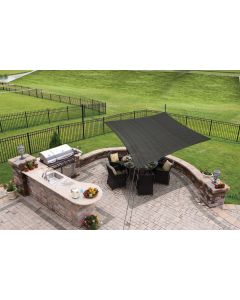 Toldo vela sombreo cuadrado ready to hand 125 gr 3x3 m gris coolaroo