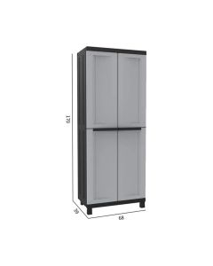 Armario resina escobero 2 puertas twist negro 68 x 39 x 170 cm