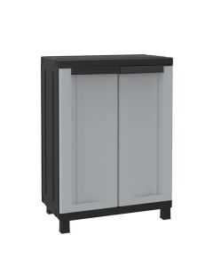 Armario resina medio 2 puertas twist negro 68 x 39 x 1,5 cm