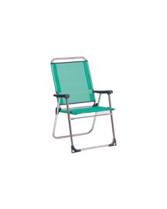 Sillon playa fijo seguridad respaldo alto aluminio fibreline azul