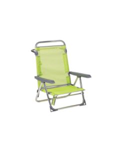 Silla playa con asa multiposicion pata trasera plegable aluminio fibreline pistacho