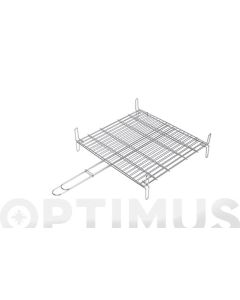 Parrilla doble inox 18/8 40x45 cm sauvic