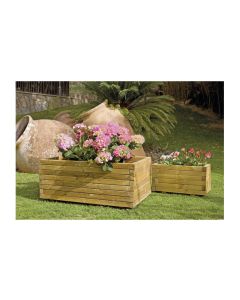 Jardinera de madera rectangular dora + geotextil 100 x 50 x 40 cm marron oscuro nortene