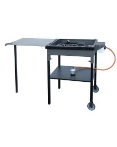Plancha paellera a gas con ruedas 77x53x90 cm
