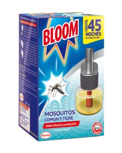 Recambio insecticida electrico bloom mosquitos comun y tigre 45 noches