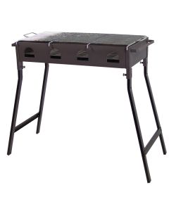 Barbacoa carbon-leña rectangular con parrilla cincada g 67 x 34 x 70 cm imex el zorro