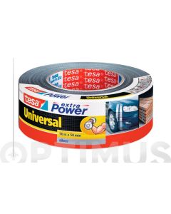 Cinta americana universal extra power 50 m x 50 mm plata tesa tape