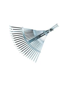 Escoba recogehojas metalica 21 dientes planos regulable de 38,5 a 48 cm sin mango