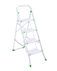 Taburete escalera praktico 4 peldaños blanco ambit