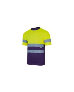 Camiseta tecnica alta visibilidad marino / amarillo fluor talla m velilla