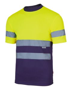 Camiseta tecnica alta visibilidad marino / amarillo fluor talla 3xl velilla